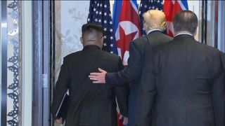 Donald Trump&#39;s hand on Mr Kim&#39;s back was the last power move of the day