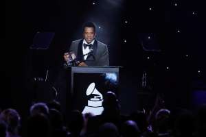Shawn "JAY-Z" Carter speaks after being honored during the 2018 Pre-GRAMMY Gala & GRAMMY Salute to Industry Icons presented by Clive Davis and The Recording Academy honoring Shawn "JAY-Z" Carter in Manhattan, New York, U.S., January 27, 2018.  REUTERS/Andrew Kelly