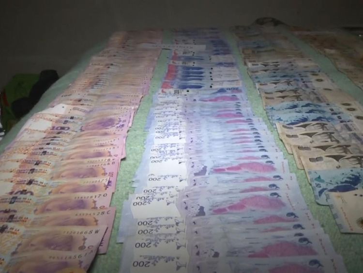 Police seized 400,000 Argentinian pesos