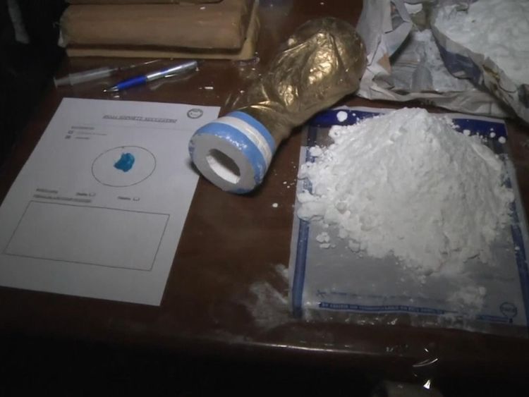 About 10kg of cocaine was found in the haul