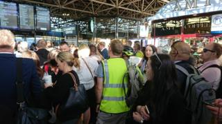 Crowded Bedford Railway Station