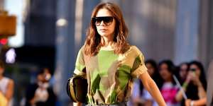 Victoria Beckham made a cast for the return of the print while out yesterda: Has camouflage finally become cool again?
