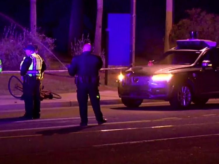 Police at the crash scene in Arizona
