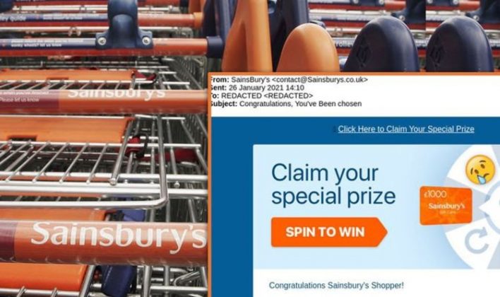 Sainsbury s Shopping Warning Don t Trust This free Gift Card Email 