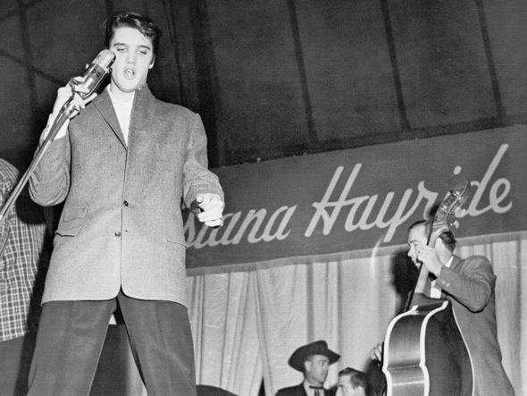 Elvis performs at the Louisiana Hayride in 1954